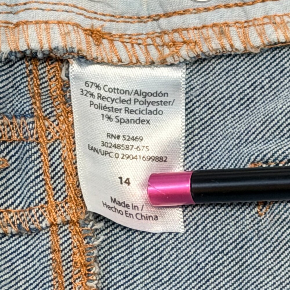 Sofia Vergara Hi Rise Margot Wide Leg Faded Stretch Denim Jeans 14 Medium Wash - Picture 12 of 13